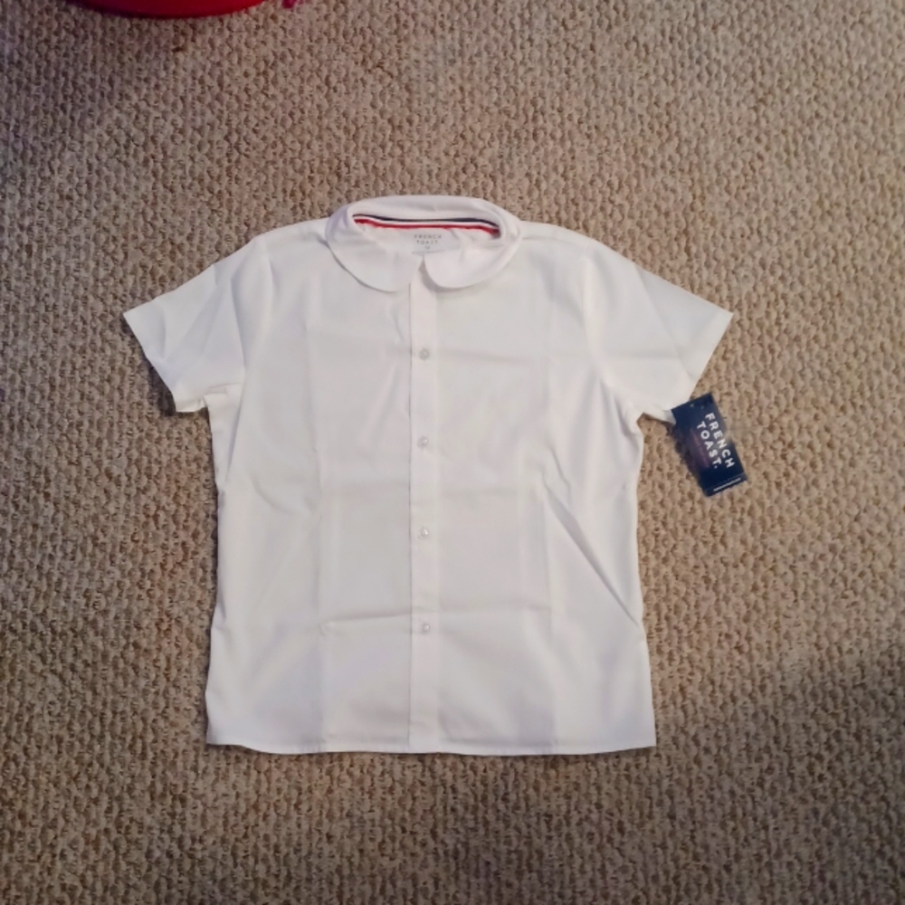 Two French Toast size 12 white rounded collar shirt